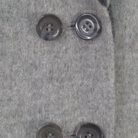 Vintage Cashmere Blend Reversible Blazer Jacket Charcoal And Silver Gray Size L - Picture 9 of 12